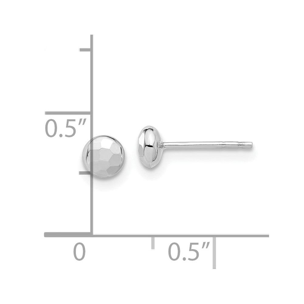 14k White Gold 4.4 mm Button Post Earrings (0.4 grams)