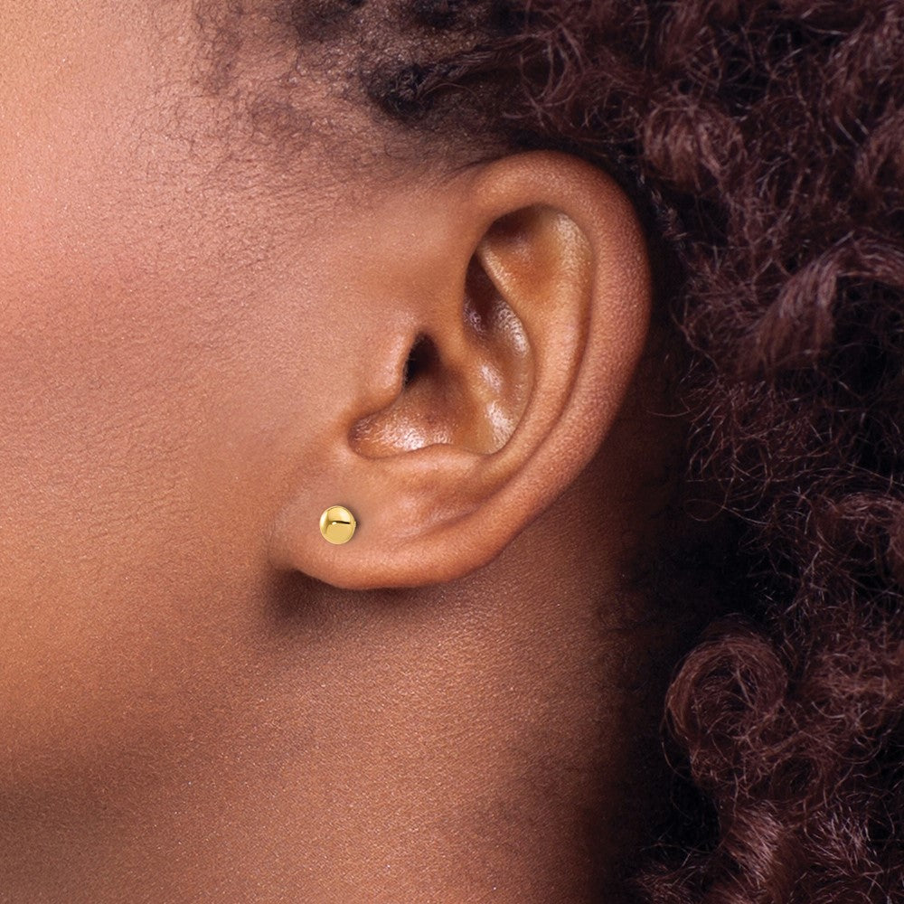 14k Yellow Gold 4.4 mm Button Post Earrings (0.36 grams)
