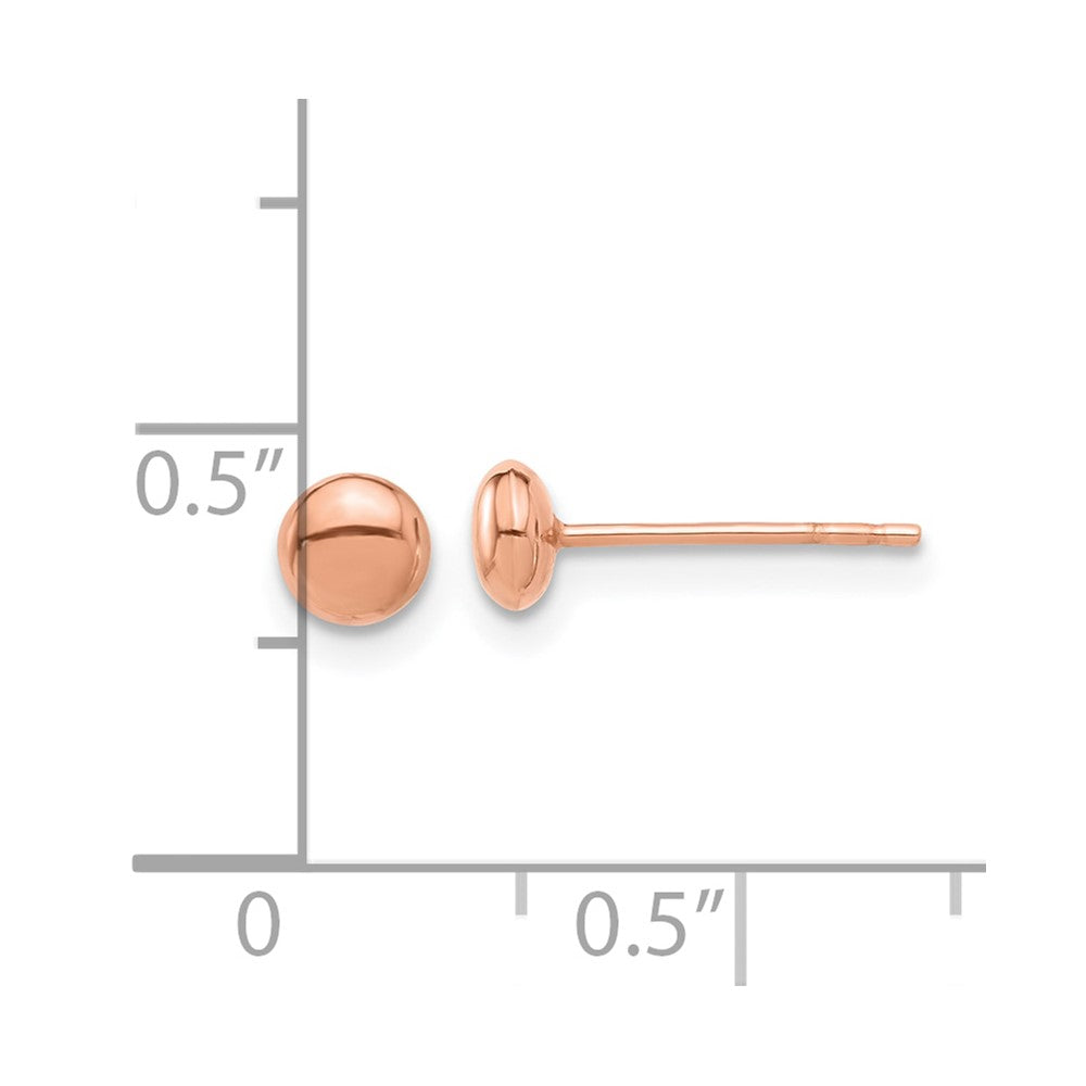 14k Rose Gold 4.4 mm Button Post Earrings (0.38 grams)