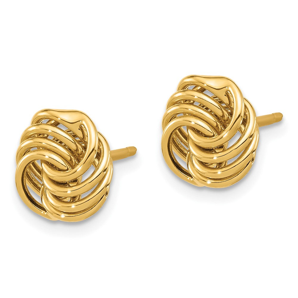 14k Yellow Gold 9.8 mm Polished Love Knot Post Earrings (1.1 grams)