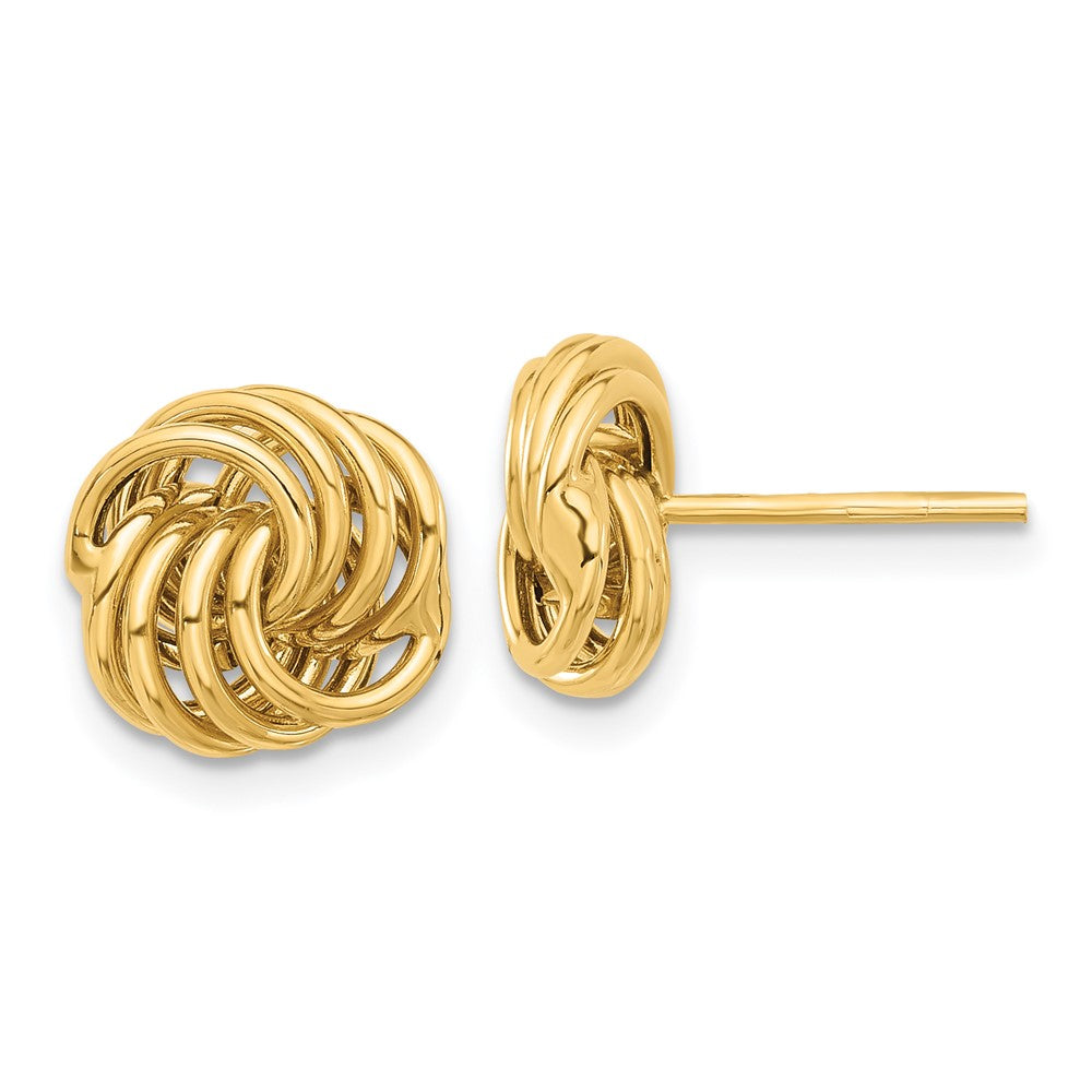 14k Yellow Gold 9.8 mm Polished Love Knot Post Earrings (1.1 grams)