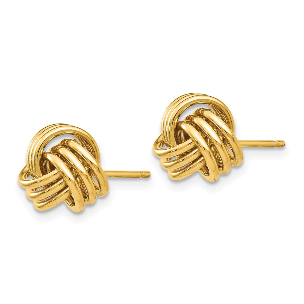 14k Yellow Gold 9 mm Polished Triple Knot Post Earrings (1.97 grams)
