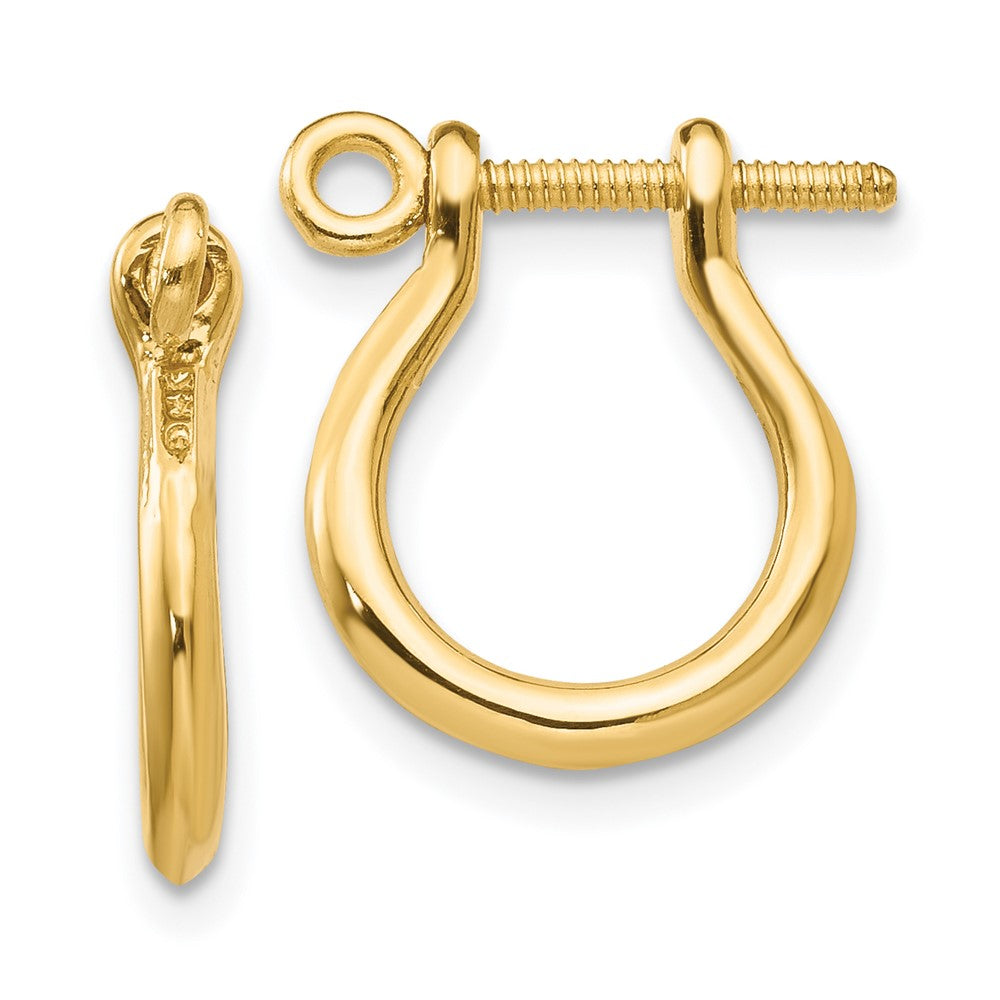 14k Yellow Gold 3 mm D Shackle Link Screw Earrings (1.86 grams)