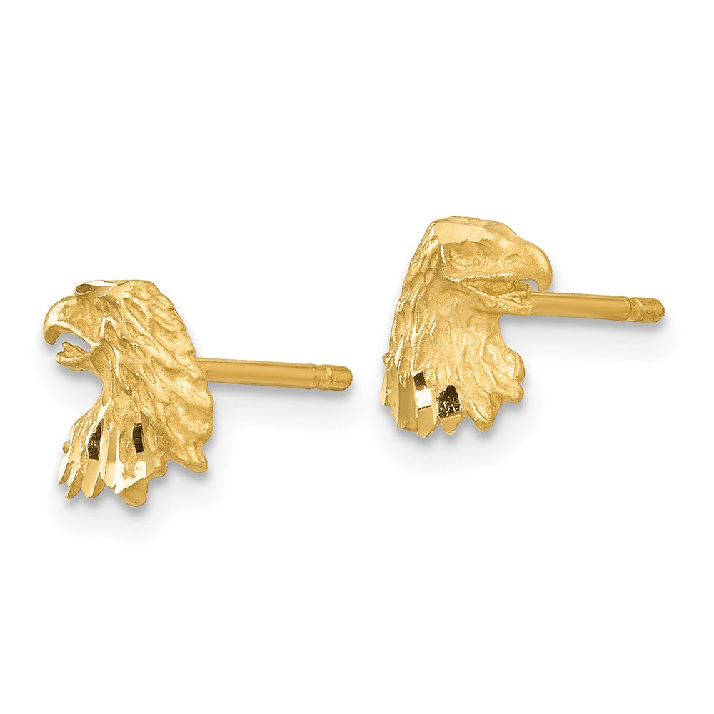 14k Yellow Gold 6 mm Diamond-cut Eagle Earrings (0.9 grams)