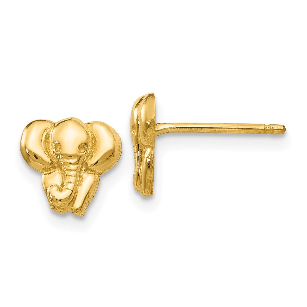 14k Yellow Gold 8 mm Elephant Earrings (1.05 grams)