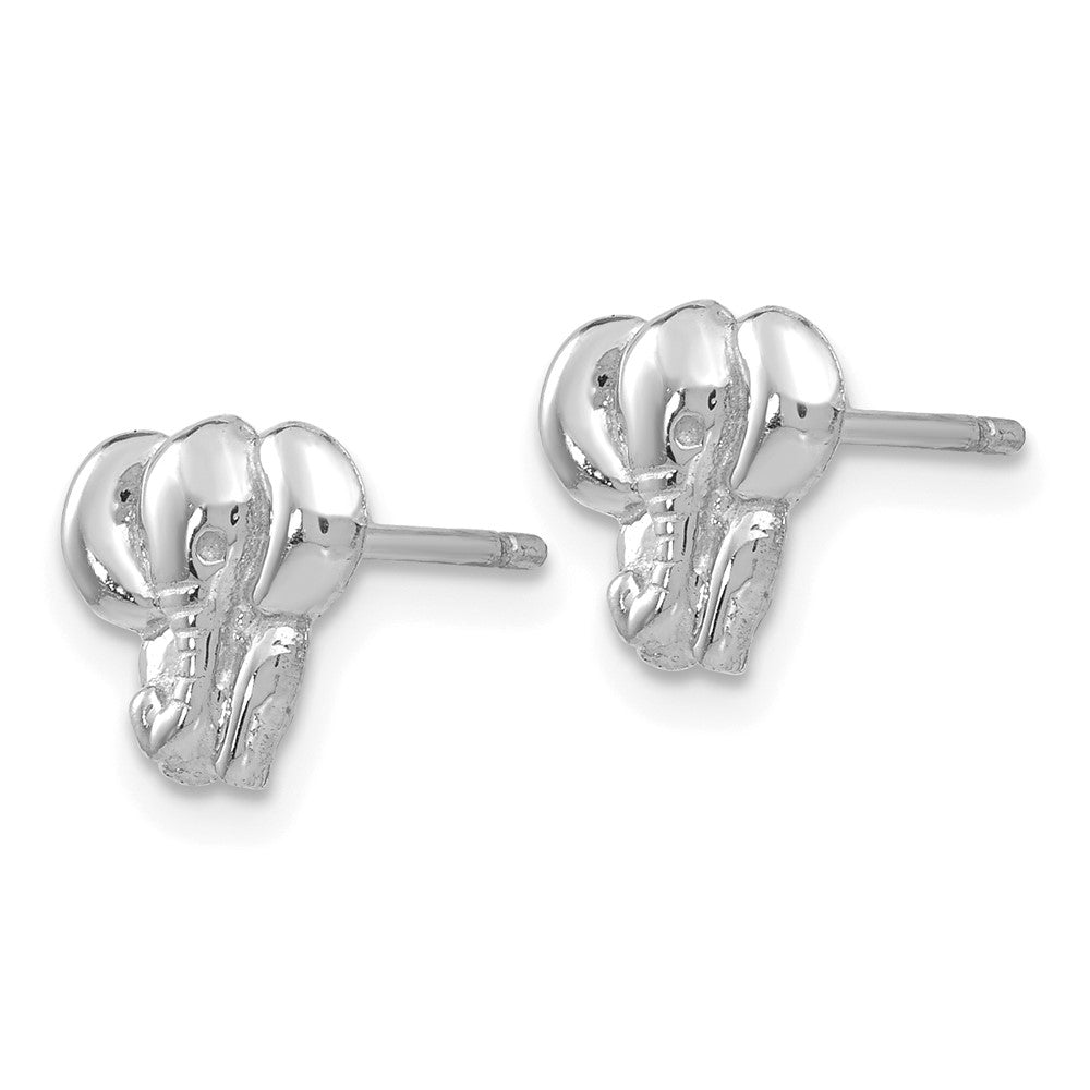 14k White Gold 8 mm Elephant Earrings (1.04 grams)