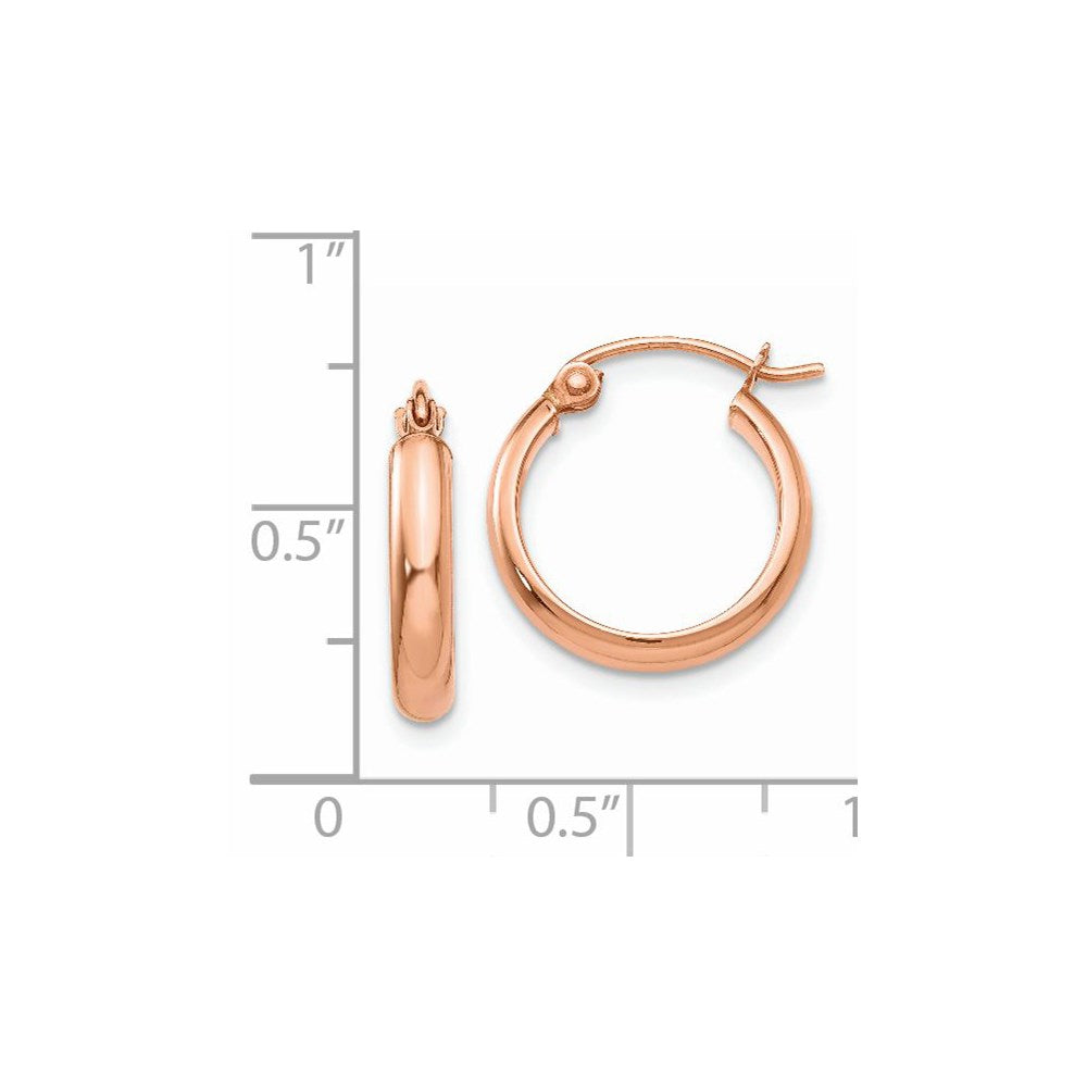 14k Rose Gold 2.75 mm Hoop Earrings (1.13 grams)