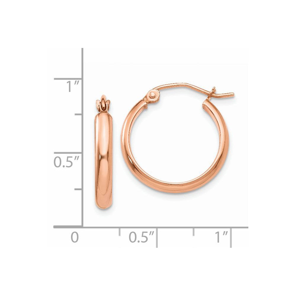 14k Rose Gold 2.75 mm Hoop Earrings (1.35 grams)