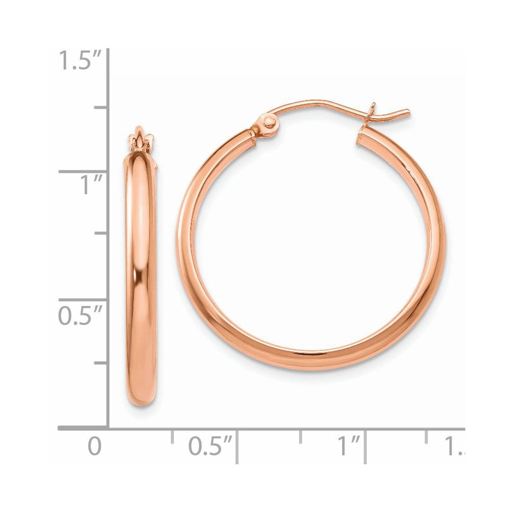 14k Rose Gold 2.75 mm Hoop Earrings (1.91 grams)