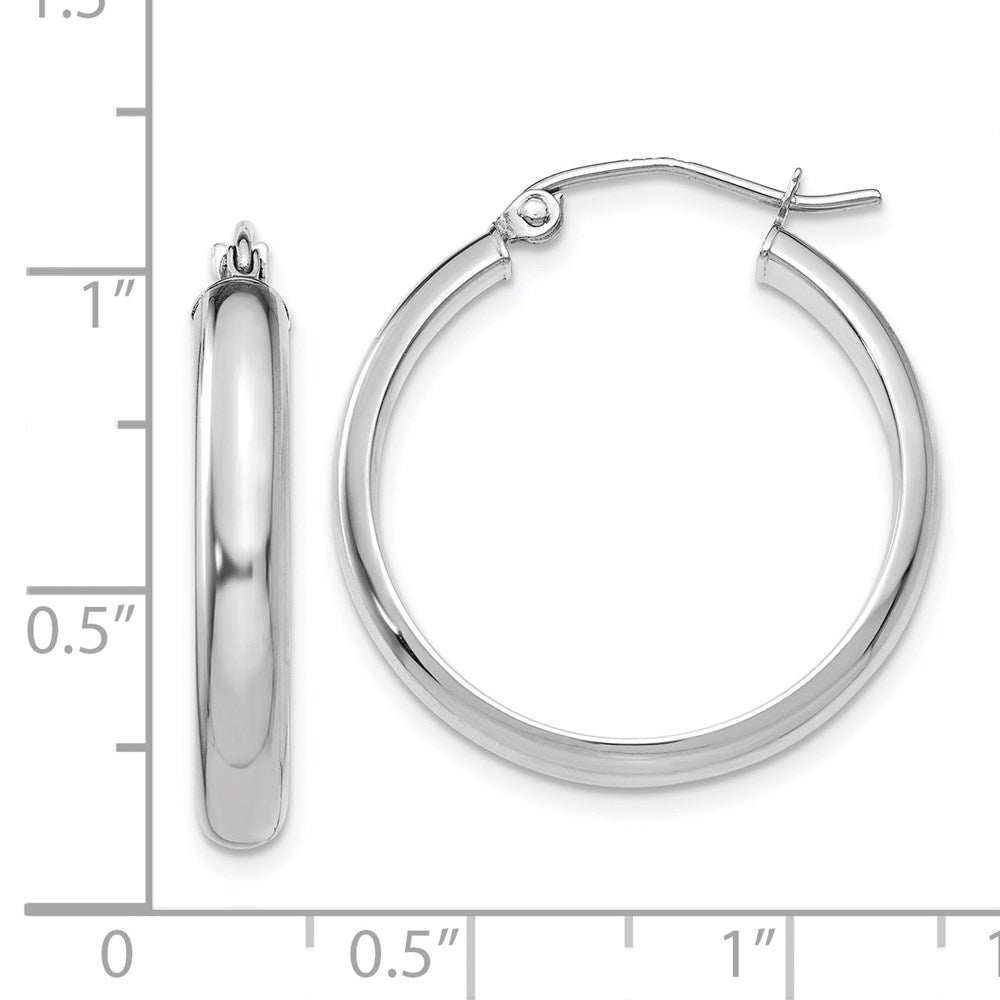 14k White Gold 4 mm Hoop Earrings (1.69 grams)