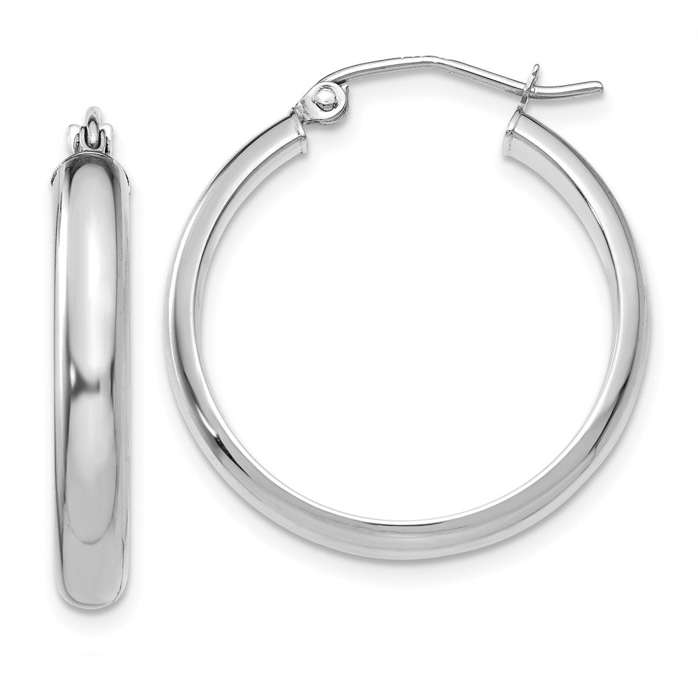 14k White Gold 4 mm Hoop Earrings (1.69 grams)