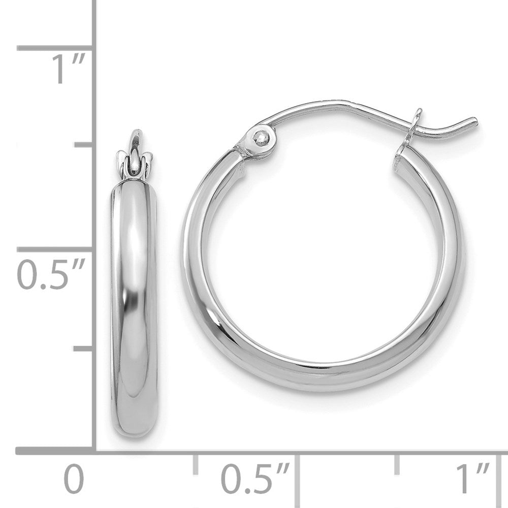 14k White Gold 2.75 mm Hoop Earrings (1.23 grams)