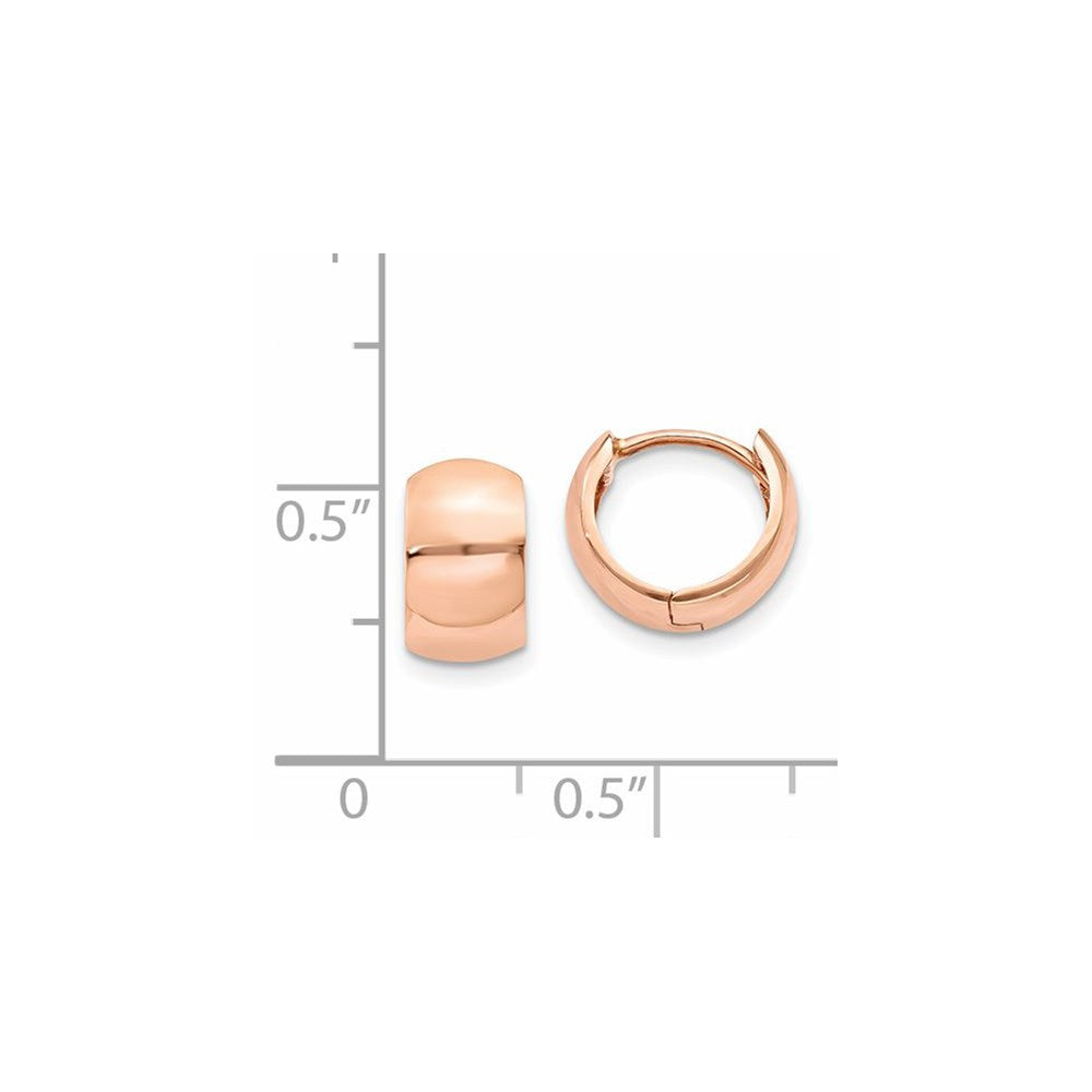 14k Rose Gold 7 mm Round Hinged Hoop Earrings (2.14 grams)