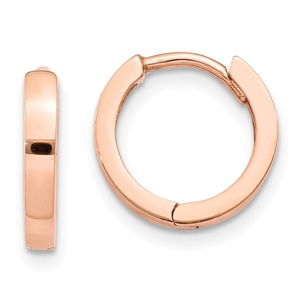 14k Rose Gold 2 mm Round Hinged Hoop Earrings (1.18 grams)