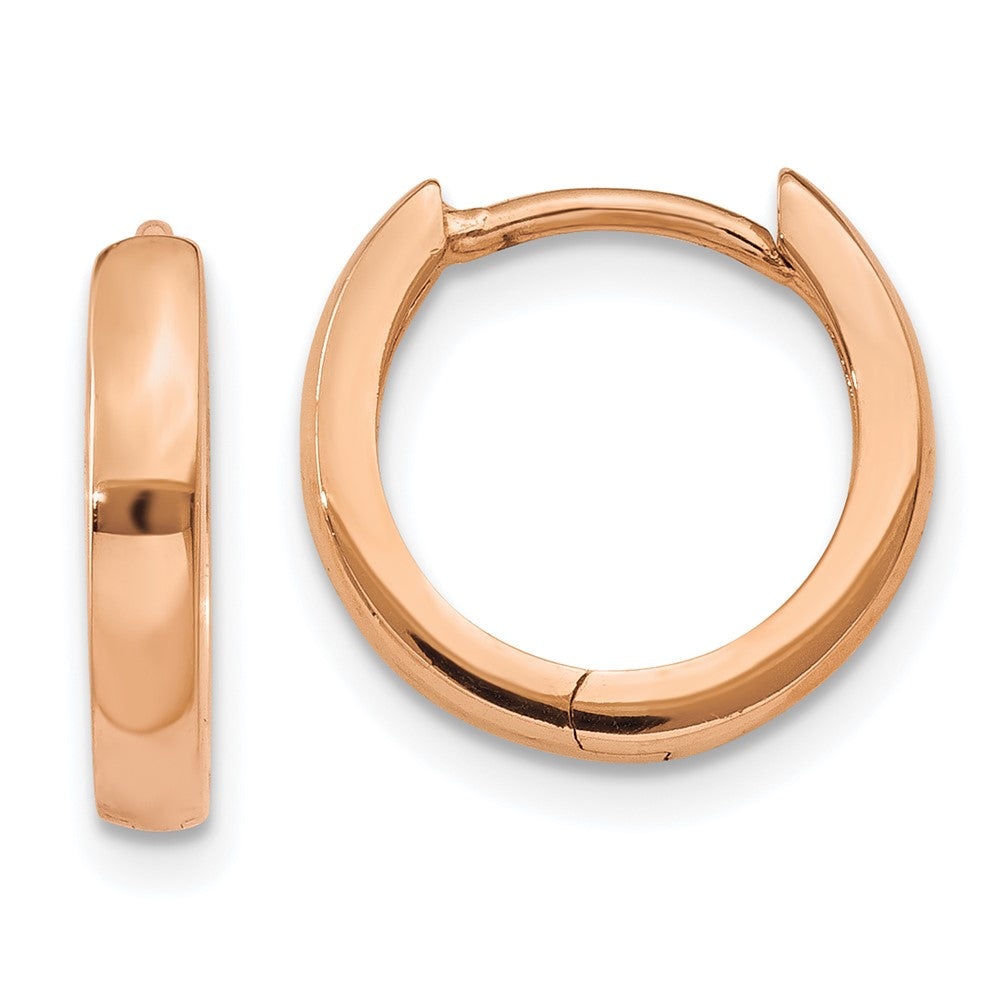 14k Rose Gold 1.8 mm Round Hinged Hoop Earrings (1.21 grams)