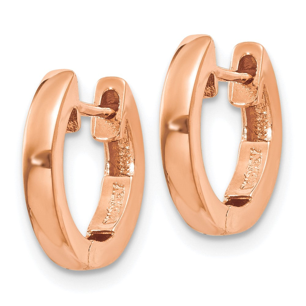 14k Rose Gold 1.7 mm Rose Gold Hinged Hoop Earrings (1.81 grams)