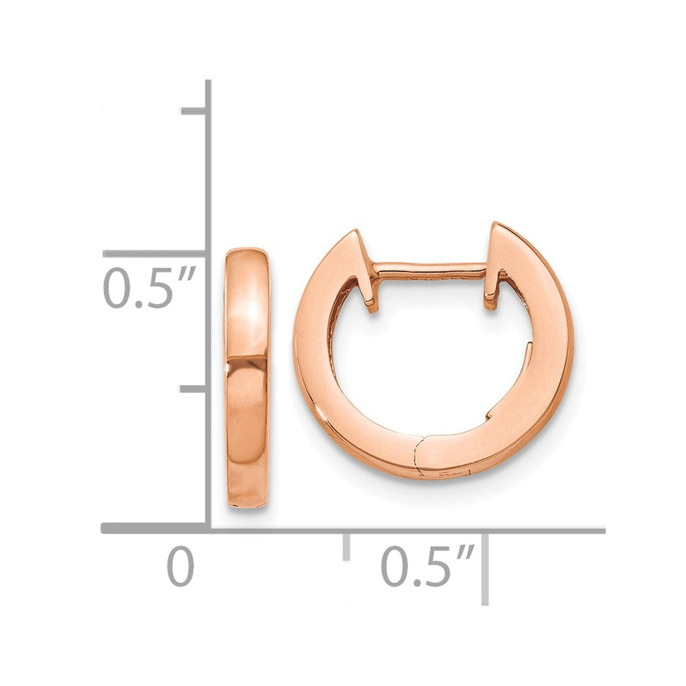14k Rose Gold 1.7 mm Rose Gold Hinged Hoop Earrings (1.81 grams)