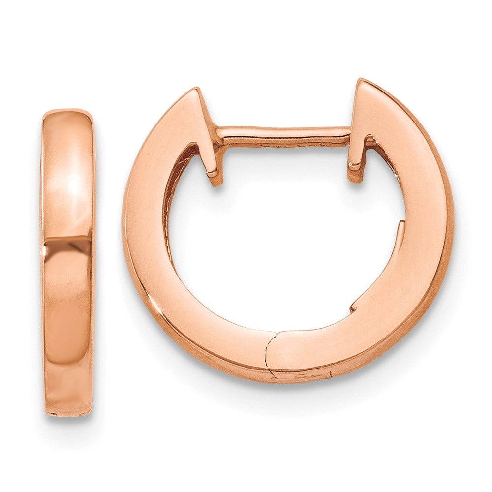 14k Rose Gold 1.7 mm Rose Gold Hinged Hoop Earrings (1.81 grams)
