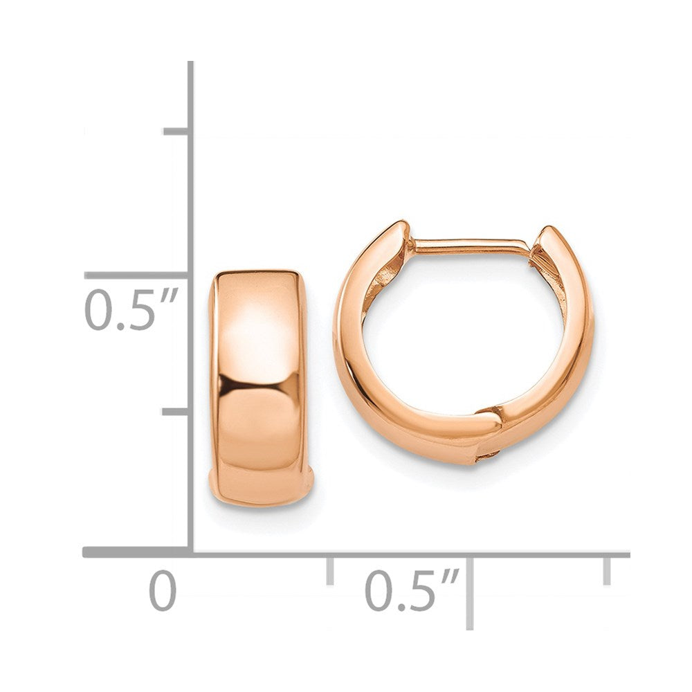 14k Rose Gold 6 mm Rose Gold Hinged Hoop Earrings (1.11 grams)