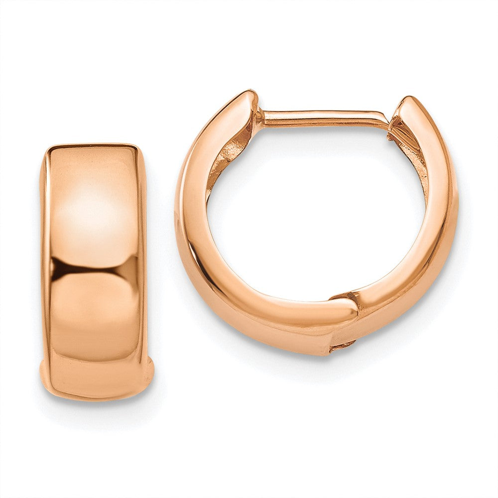 14k Rose Gold 6 mm Rose Gold Hinged Hoop Earrings (1.11 grams)