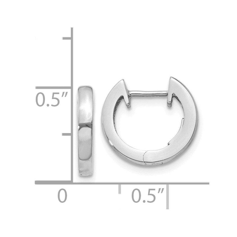 14k White Gold 3 mm  Hinged Hoop Earrings (1.82 grams)