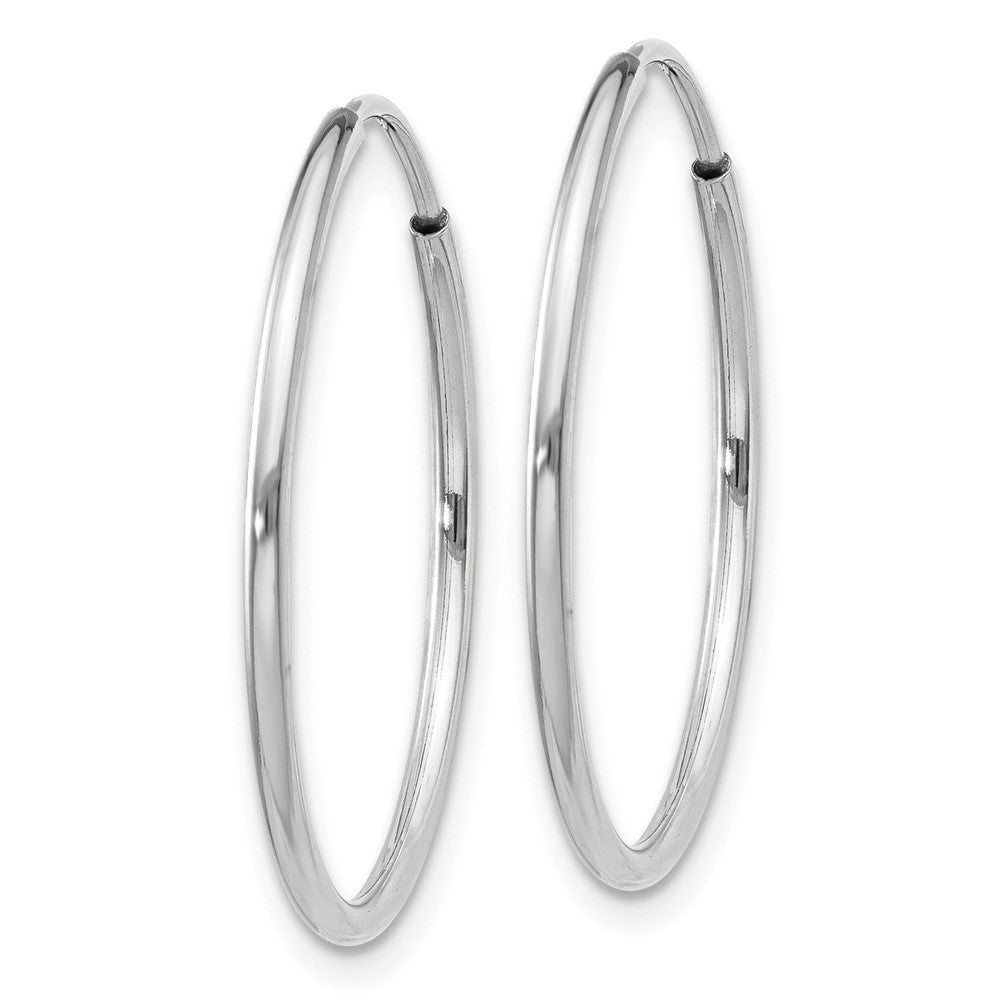 14k White Gold 25 mm Polished Endless Tube Hoop Earrings (0.8 grams)