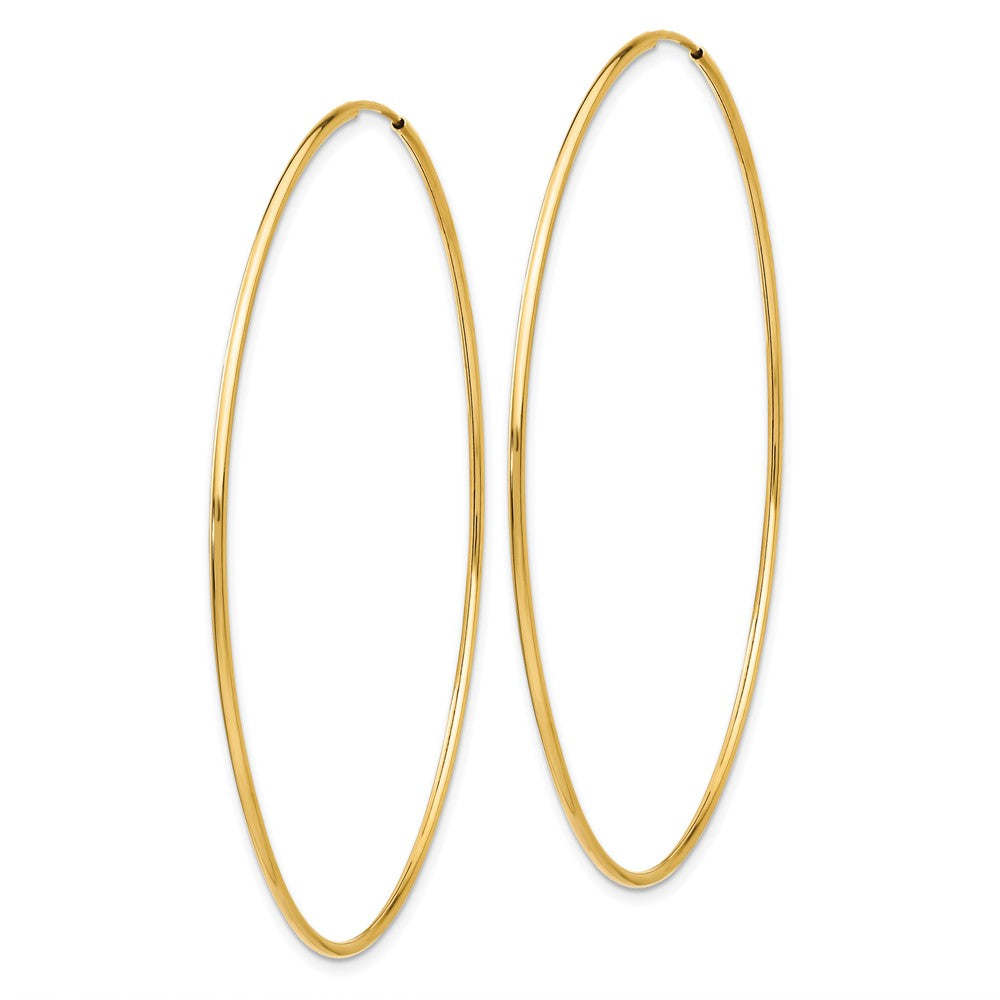 14k Yellow Gold 63 mm Polished Endless Tube Hoop Earrings (2.11 grams)