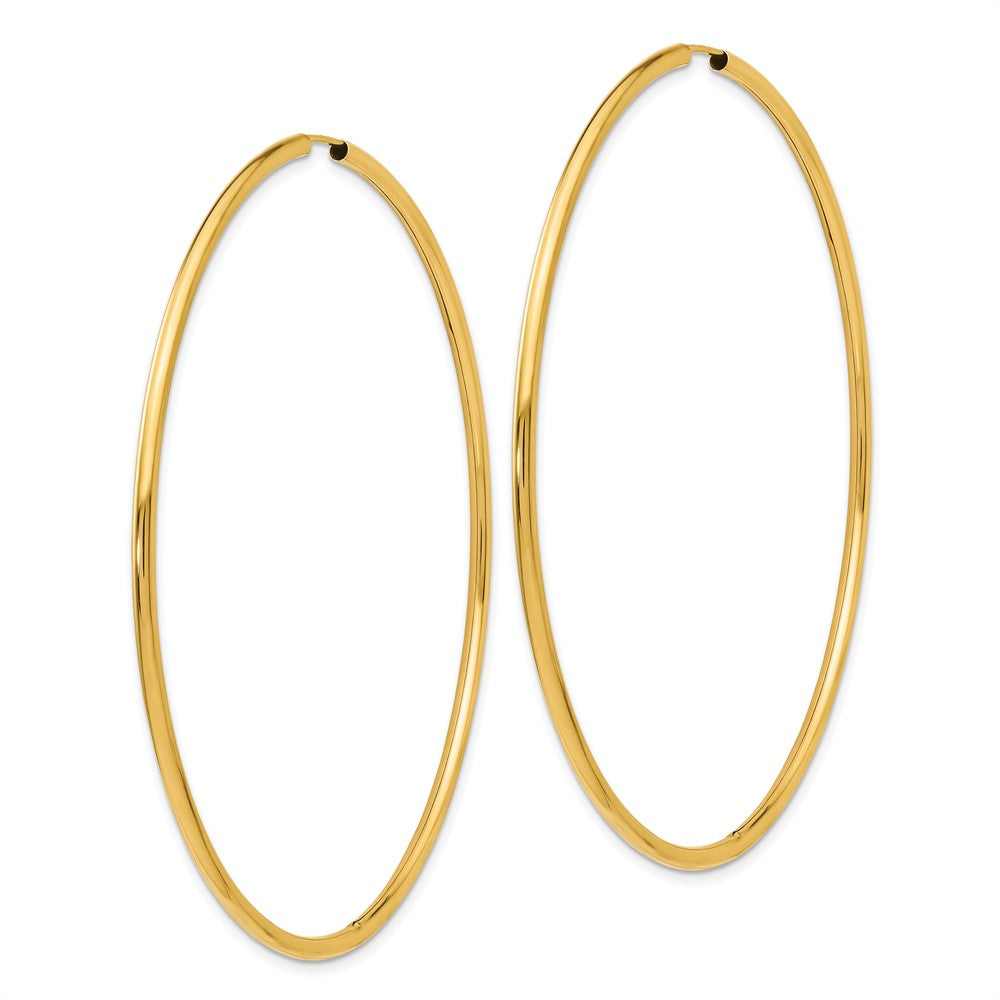 14k Yellow Gold 69.5 mm Endless Hoop Earrings (3.81 grams)