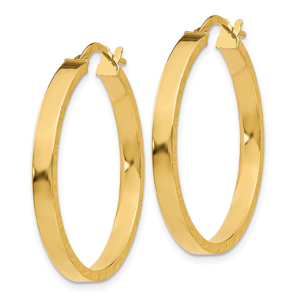 14k Yellow Gold 30.25 mm Polished Hoop Earrings (1.76 grams)