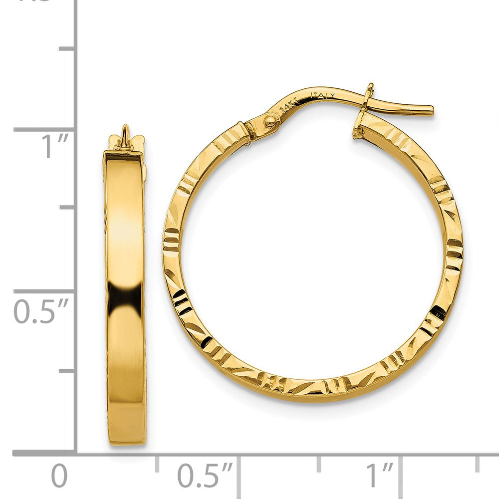 14k Yellow Gold 25 mm Polished Hoop Earrings (1.36 grams)