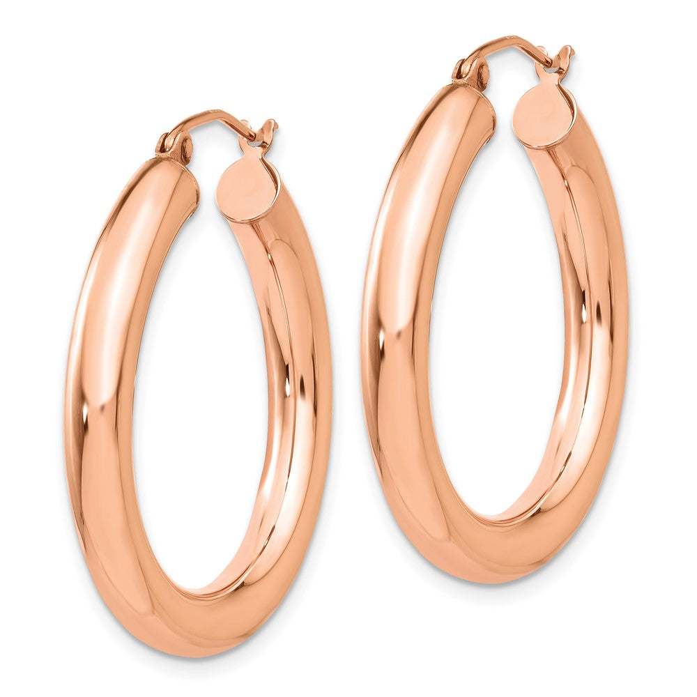 14k Rose Gold 4 mm Tube Hoop Earrings (3.01 grams)