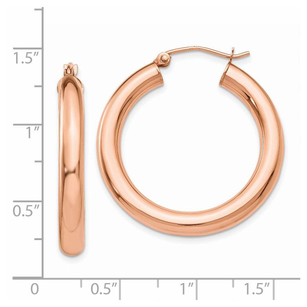 14k Rose Gold 4 mm Tube Hoop Earrings (3.01 grams)
