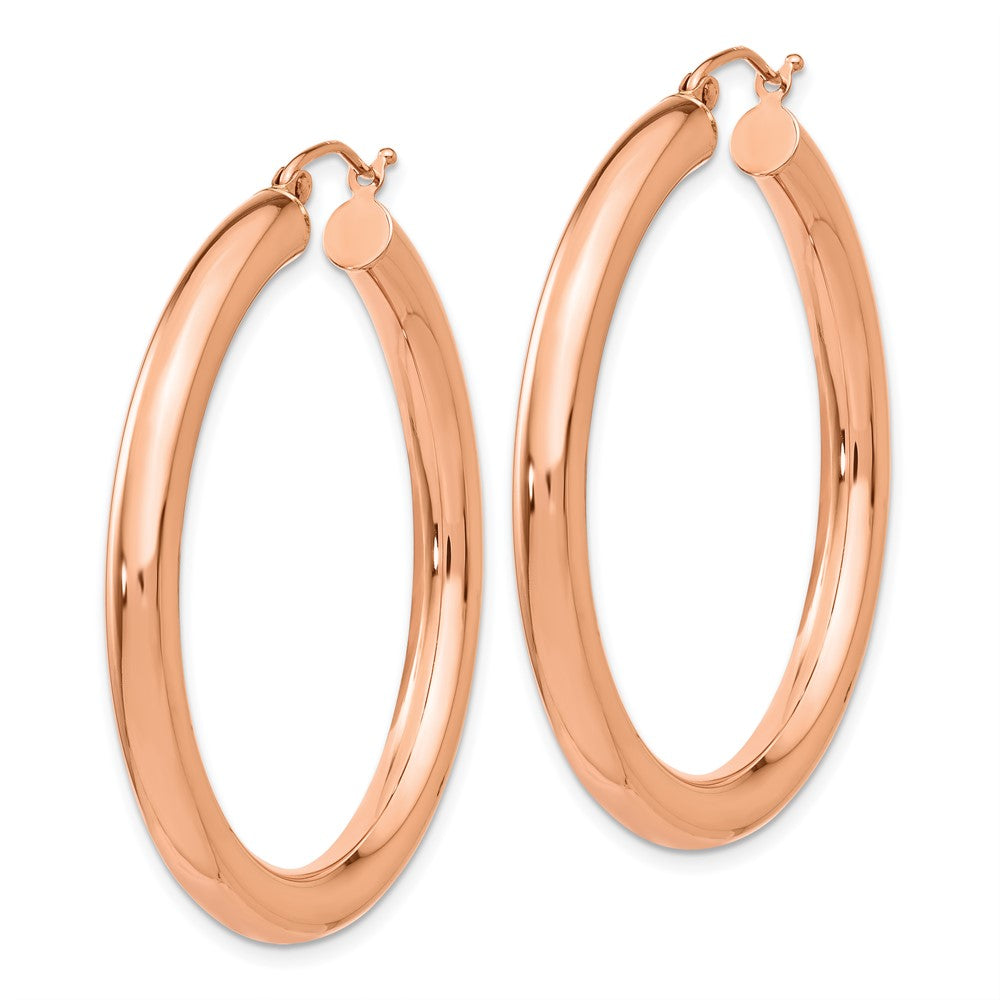 14k Rose Gold 4 mm Tube Hoop Earrings (4.11 grams)