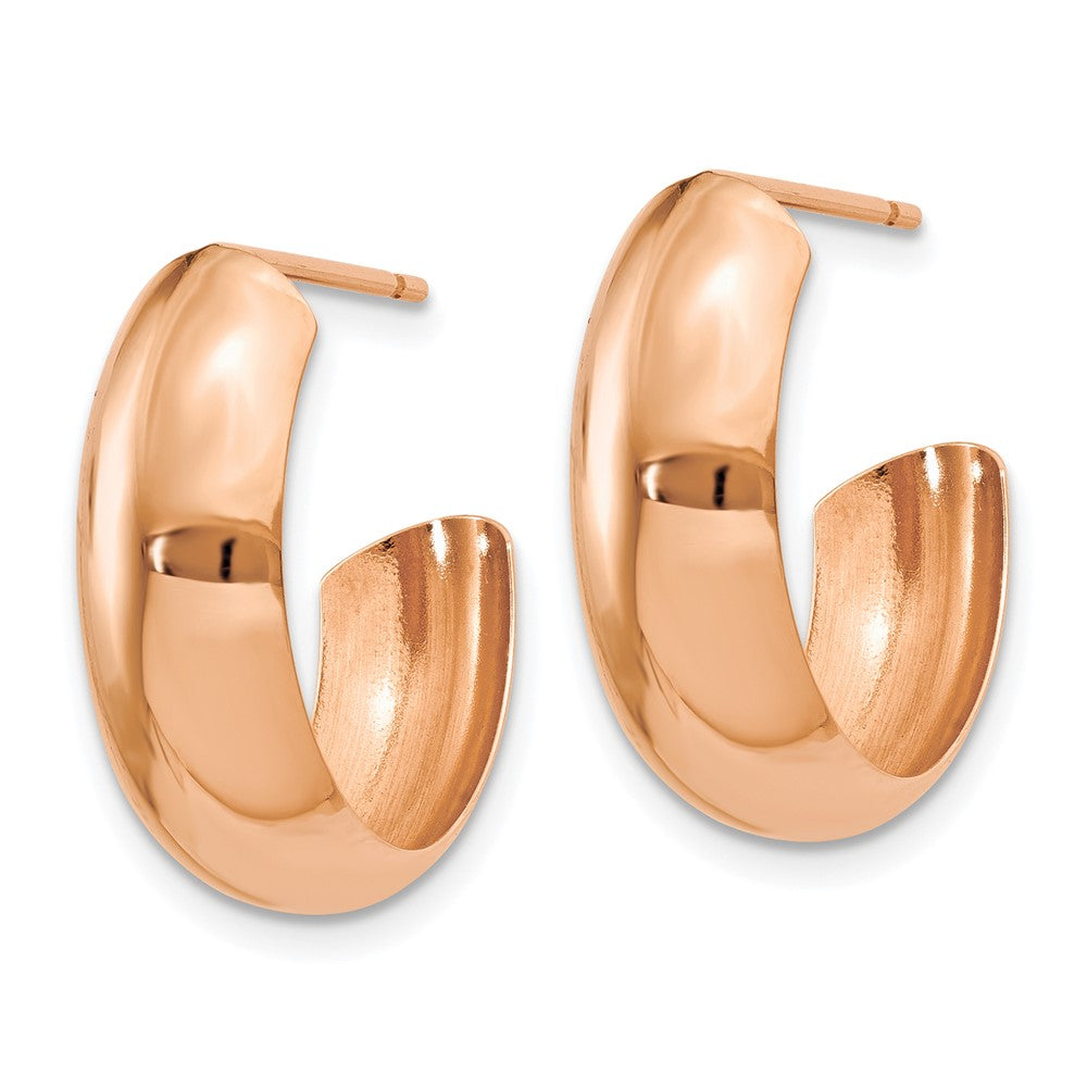 14k Rose Gold 6 mm Polished Hoop Earrings (1.4 grams)