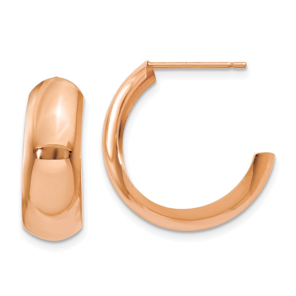 14k Rose Gold 6 mm Polished Hoop Earrings (1.4 grams)