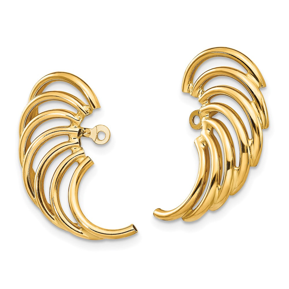 14k Yellow Gold 13 mm Polished Swirl Shaped Earring Jackets (1.57 grams)