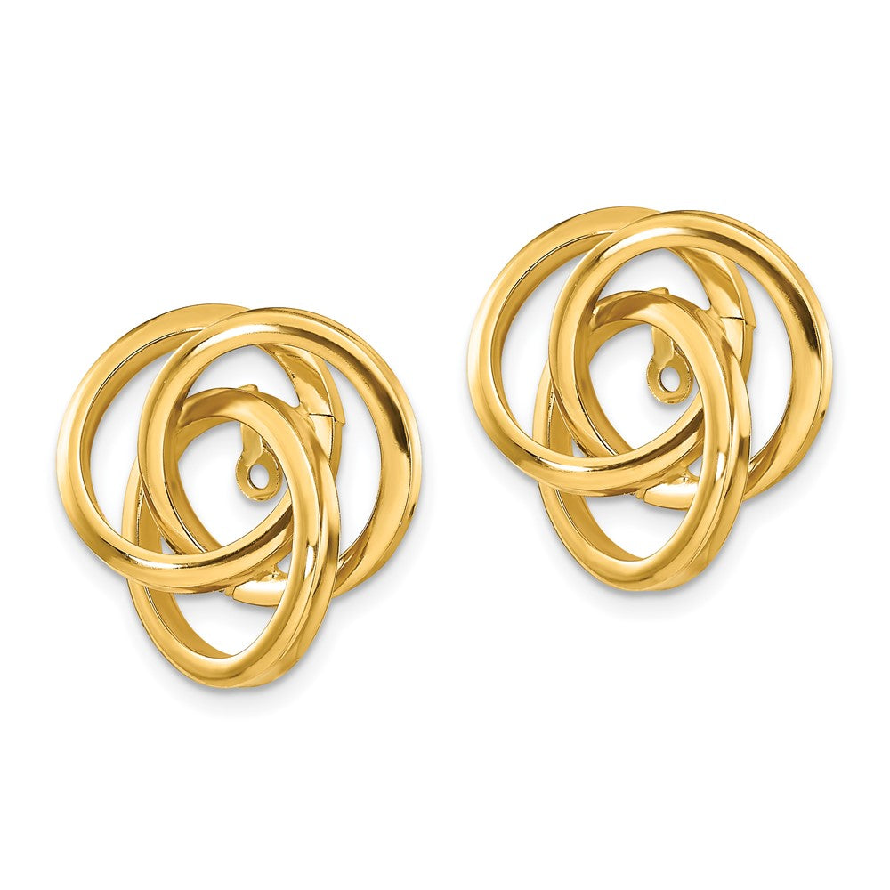 14k Yellow Gold 16 mm Polished Love Knot Earring Jackets (2.95 grams)