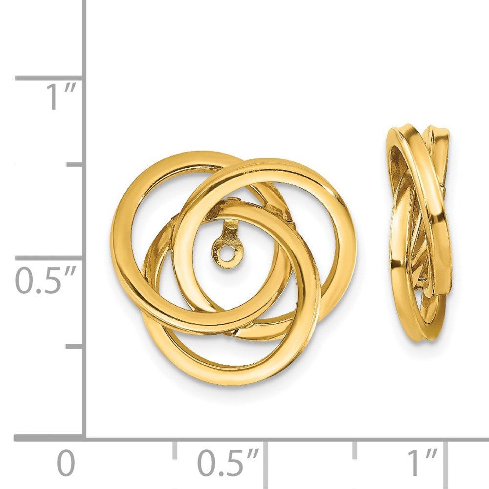 14k Yellow Gold 16 mm Polished Love Knot Earring Jackets (2.95 grams)