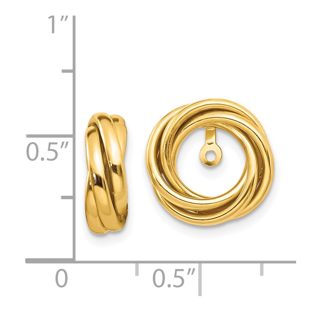 14k Yellow Gold 13 mm Polished Love Knot Earring Jackets (1.48 grams)