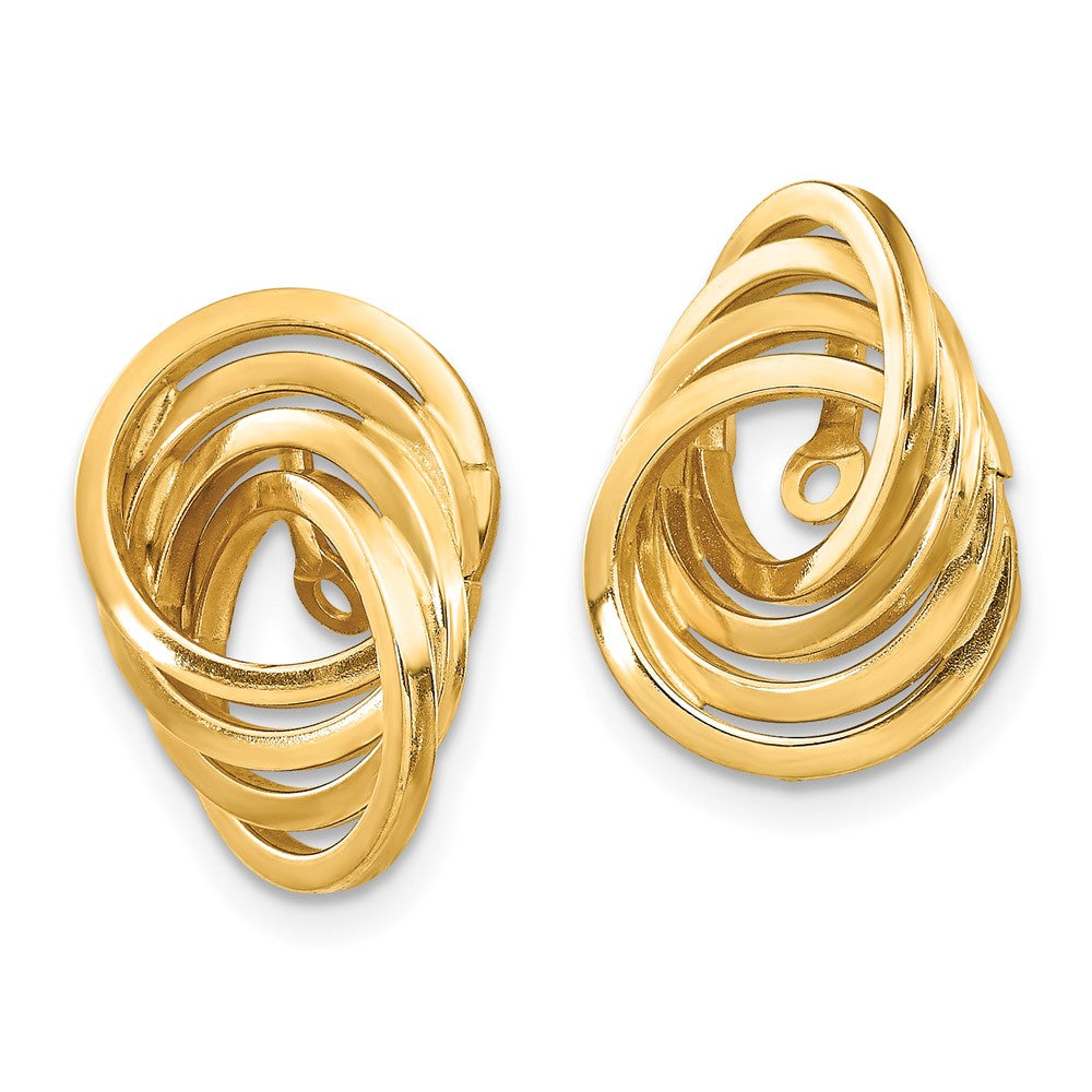 14k Yellow Gold 10 mm Polished Love Knot Earring Jackets (2.06 grams)