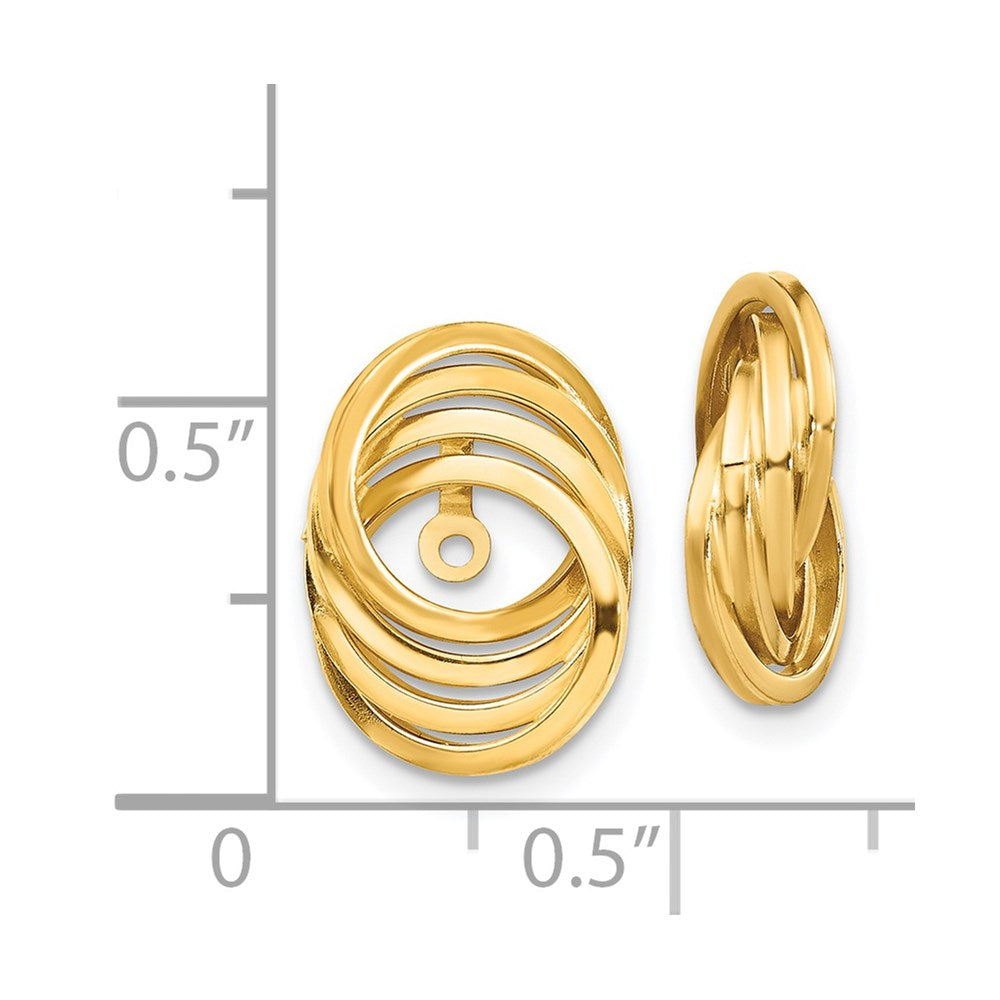 14k Yellow Gold 10 mm Polished Love Knot Earring Jackets (2.06 grams)