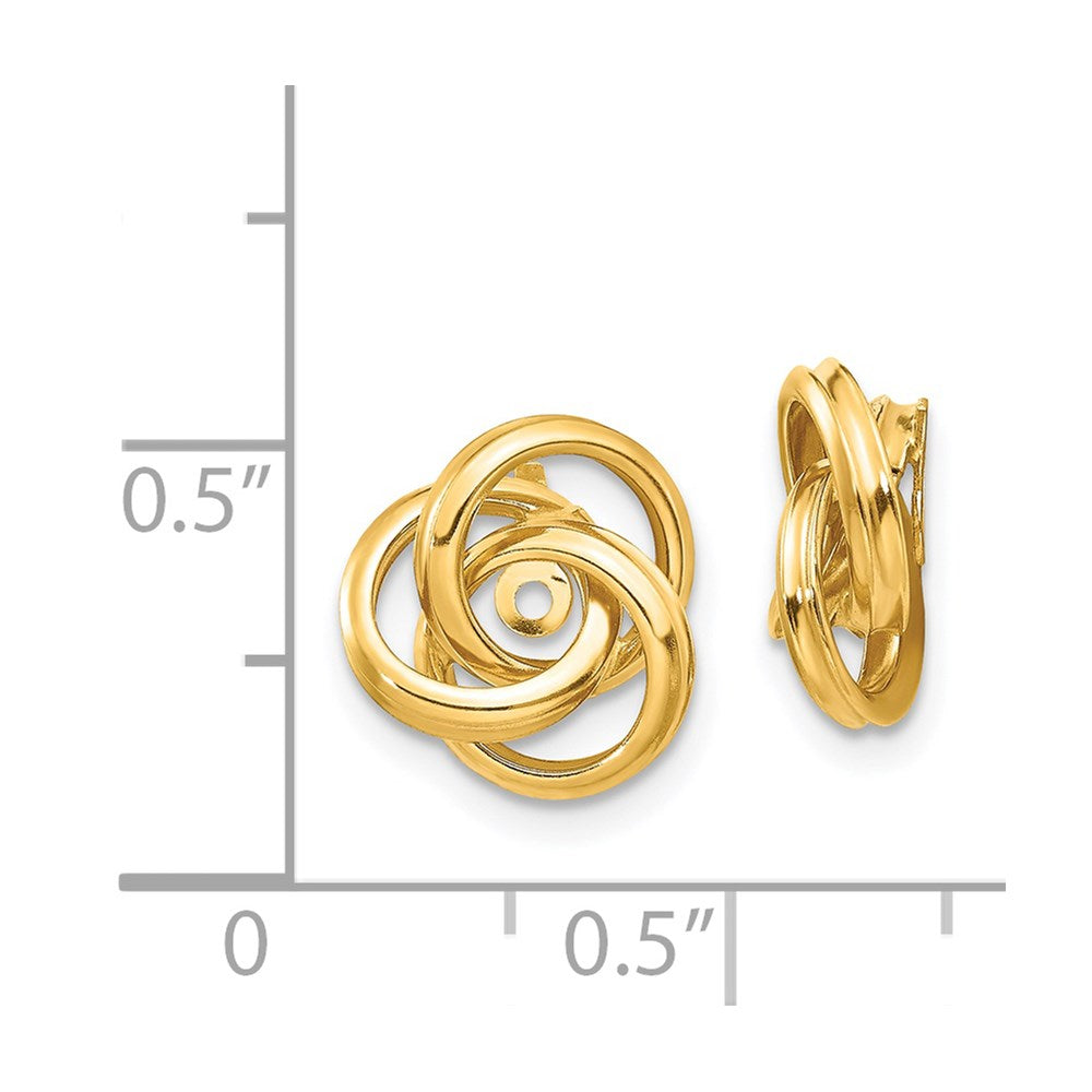 14k Yellow Gold 10 mm Polished Love Knot Earring Jackets (2.06 grams)