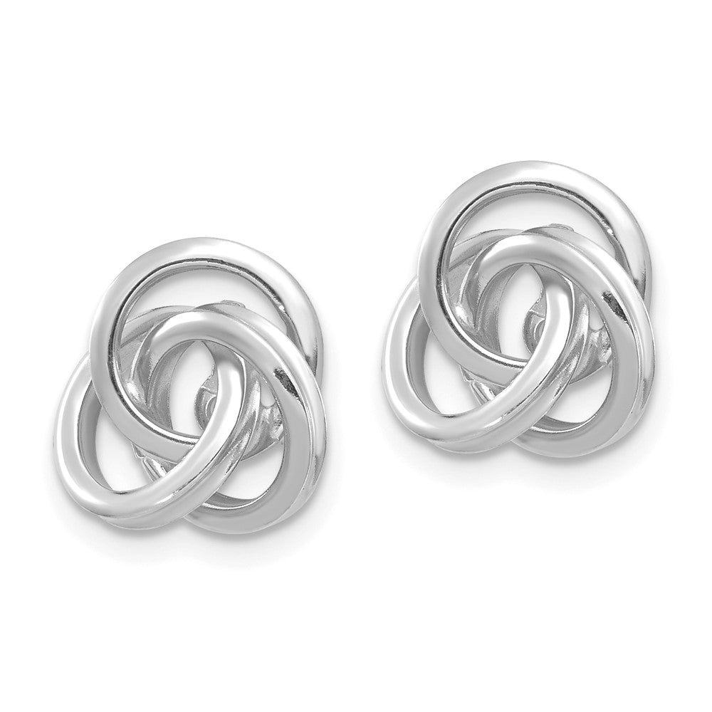 14k White Gold 10 mm  Polished Love Knot Earring Jackets (1.97 grams)
