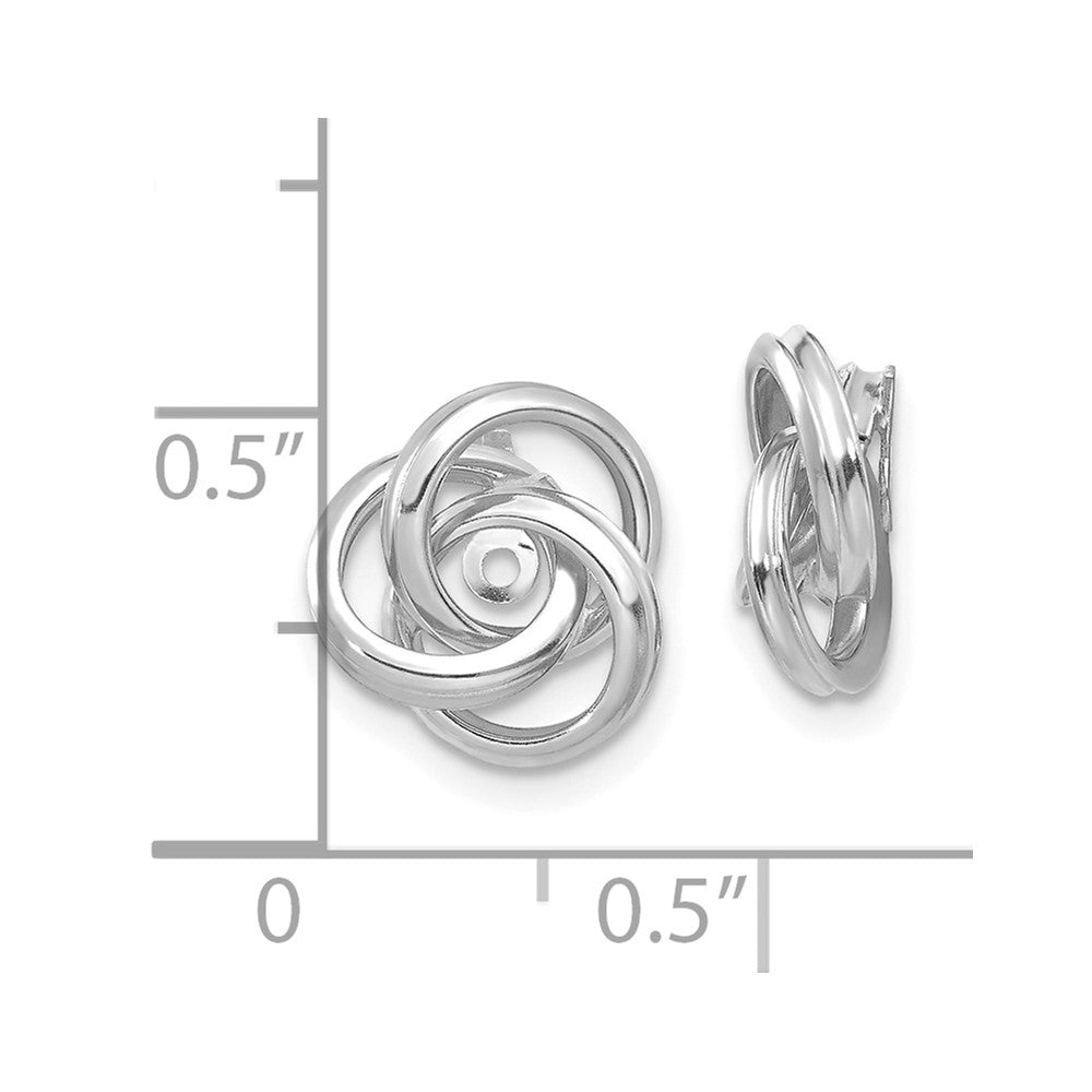 14k White Gold 10 mm  Polished Love Knot Earring Jackets (1.97 grams)