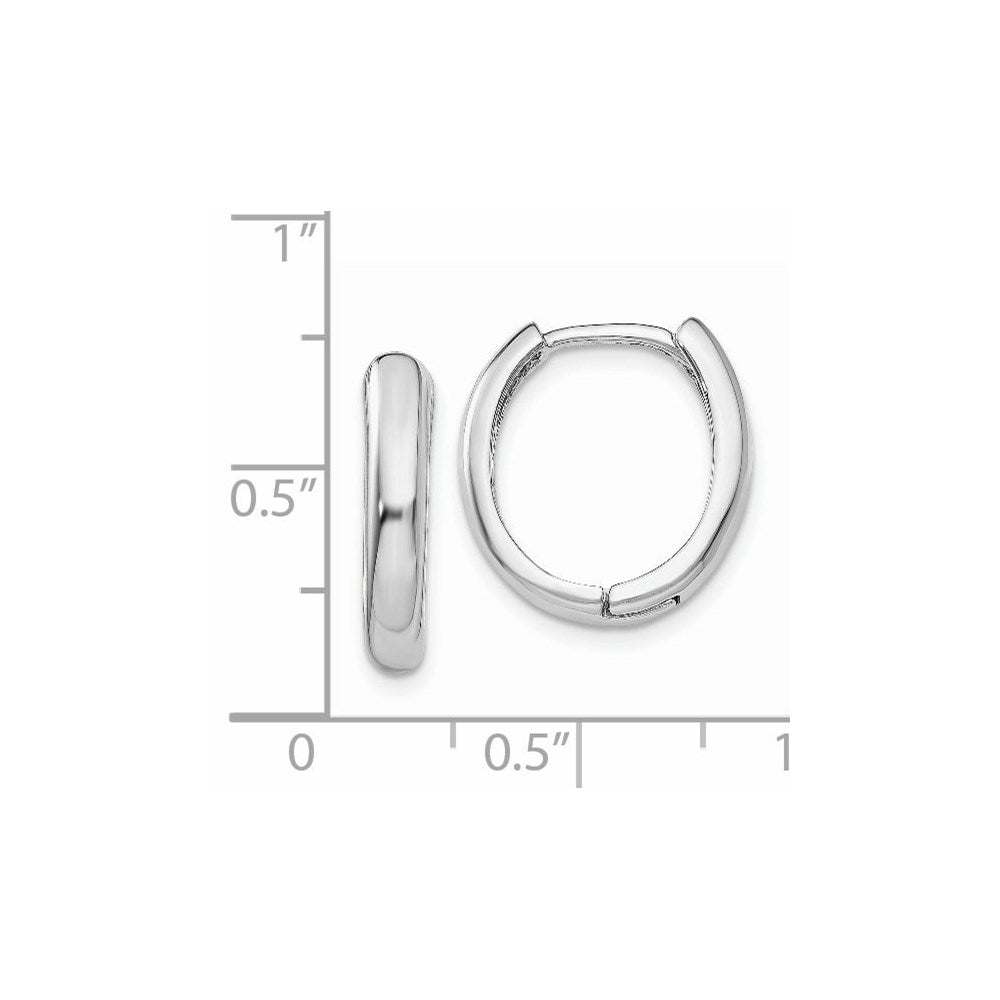 14k White Gold 4 mm Hinged Hoop Earrings (2.85 grams)