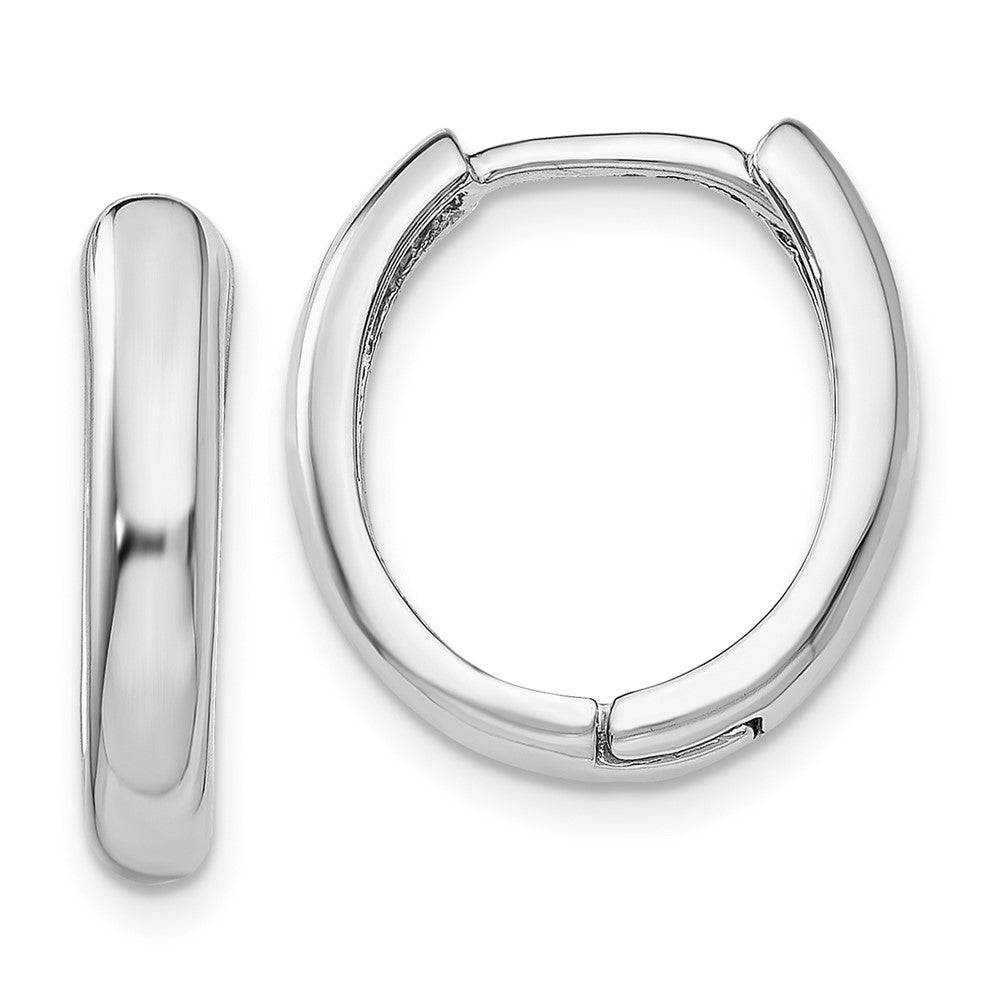 14k White Gold 4 mm Hinged Hoop Earrings (2.85 grams)