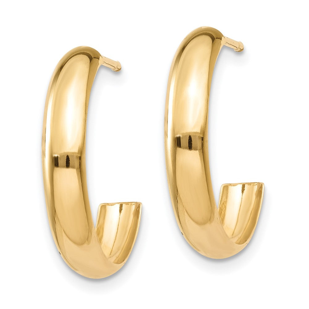 14k Yellow Gold 3.5 mm J-Hoop Earrings (1 grams)
