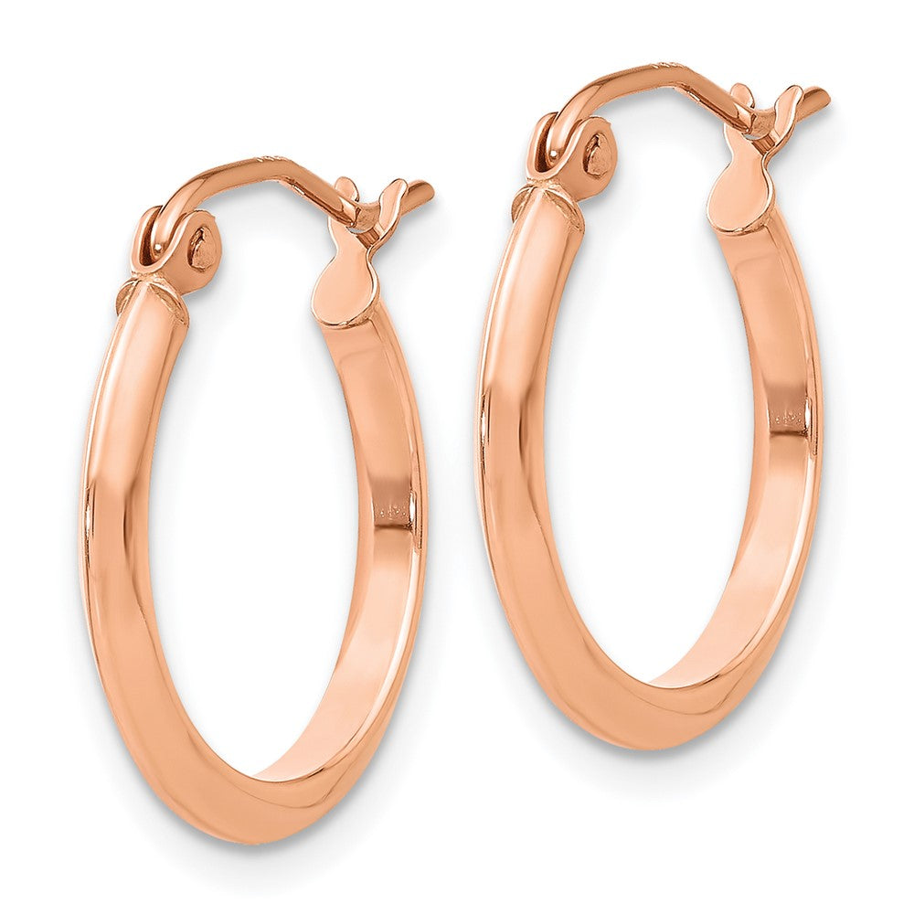 14k Rose Gold 2.5 mm Knife Edge Hoop Earrings (1.19 grams)