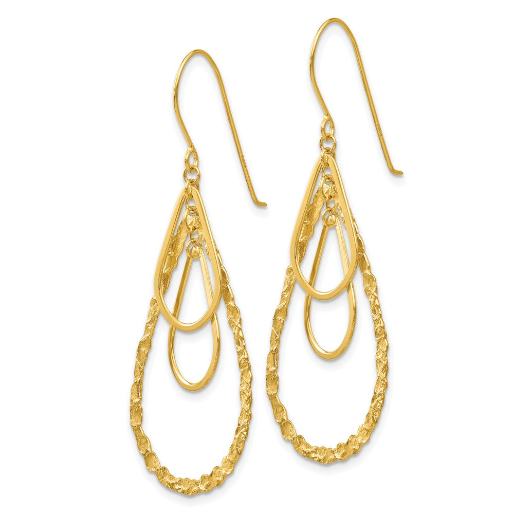 14k Yellow Gold 20 mm Tear Drop Earrings (2.05 grams)