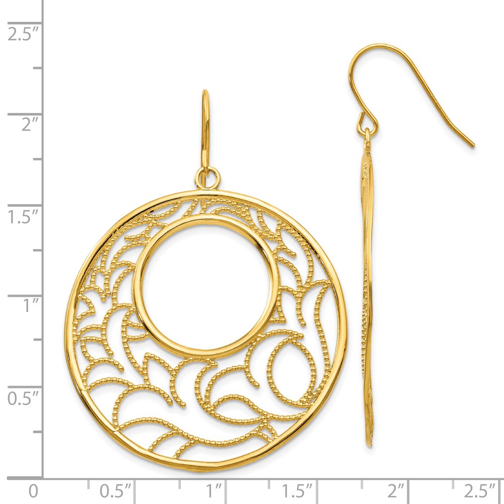 14k Yellow Gold 39 mm Circle Earrings (5.61 grams)